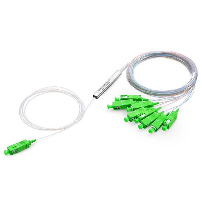 SPLITER 1X8 CON CONECTOR SC APC VERDE