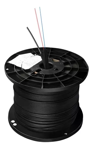 [988] FIBRA DROP 1 HILO 1 KM MENSAJERO ACERO CARRETE PLASTICO