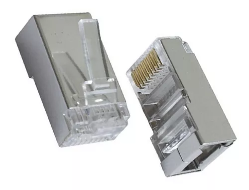 [2045] CONECTOR RJ45 CAT 6 BLINDADO x 100 UND